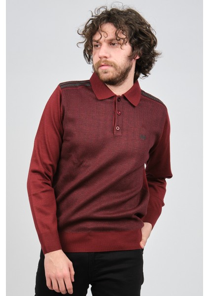 Erkek Polo Yaka Kazak 1577424 Vişne