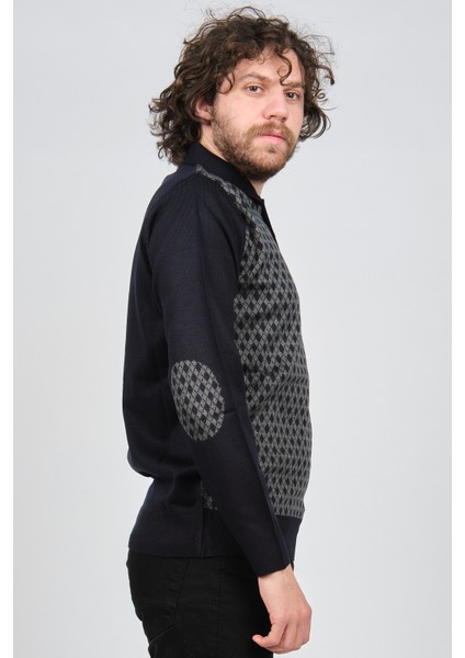 Erkek Dirsek Detaylı Polo Yaka Kazak 1577427 Füme fırsatları