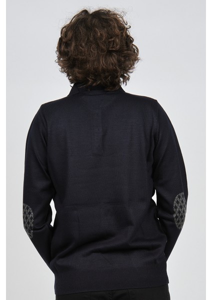 Erkek Dirsek Detaylı Polo Yaka Kazak 1577427 Füme indirimleri