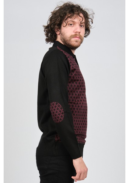 Erkek Dirsek Detaylı Polo Yaka Kazak 1577427 Bordo fırsatları
