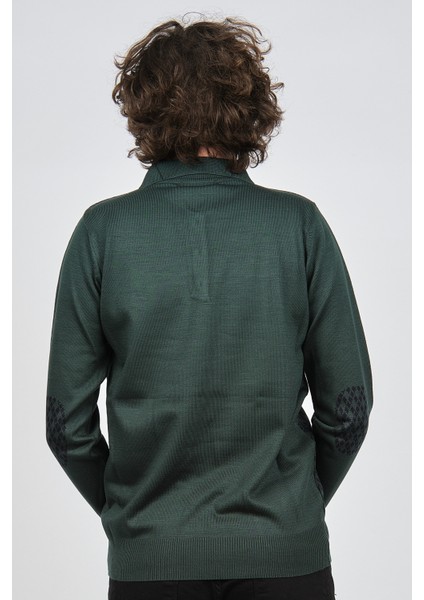 Erkek Dirsek Detaylı Polo Yaka Kazak 1577427 Yeşil indirimleri