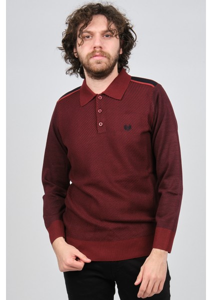 Erkek Polo Yaka Kazak 1577412 Kırmızı