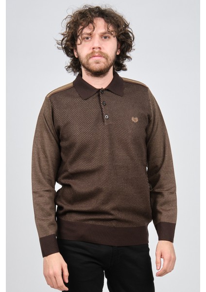 Erkek Polo Yaka Kazak 1577412 Kahverengi
