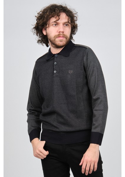 Erkek Polo Yaka Kazak 1577412 Füme