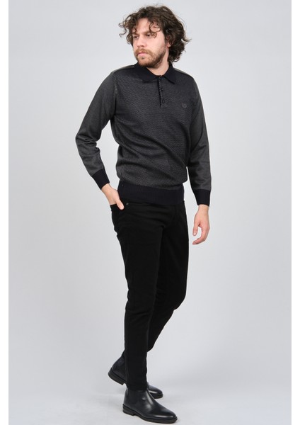 Erkek Polo Yaka Kazak 1577412 Füme modelleri