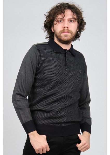 Erkek Polo Yaka Kazak 1577412 Füme fırsatları