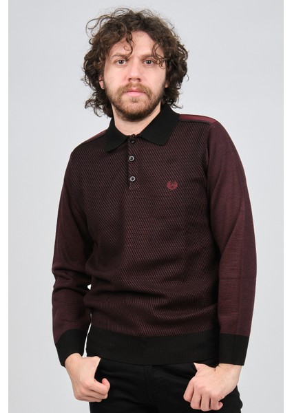Erkek Polo Yaka Kazak 1577412 Bordo