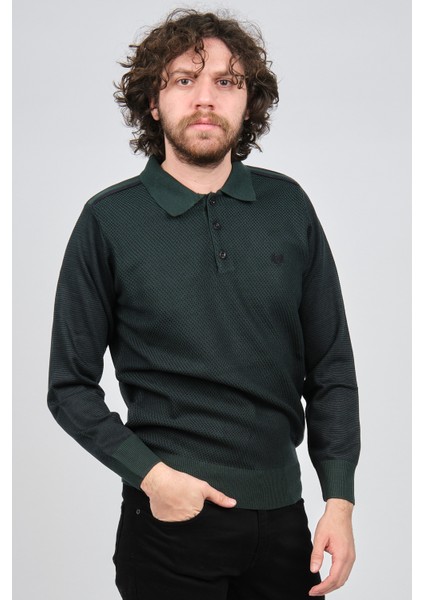 Erkek Polo Yaka Kazak 1577412 Yeşil