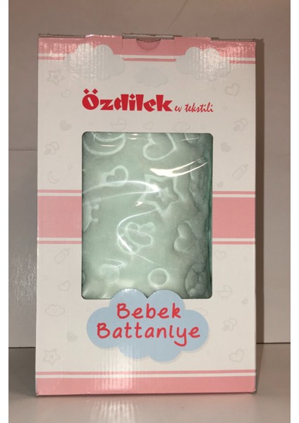Embos Mint Peluş Bebek Battaniyesi 100X120 cm