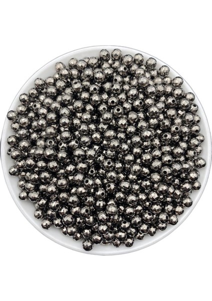 6mm Füme/antrasit Renk Parlak Metalize Dünya Model ,disko Topu Takı Hobi Boncuğu (25GR,~200 Adet