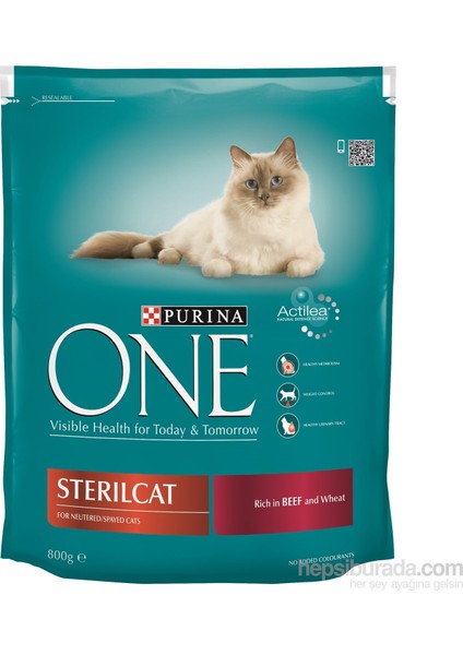 Steril Kısırlaştırılmış Kediler Için Sığır Etli Kedi Maması 800 gr x 2 Adet