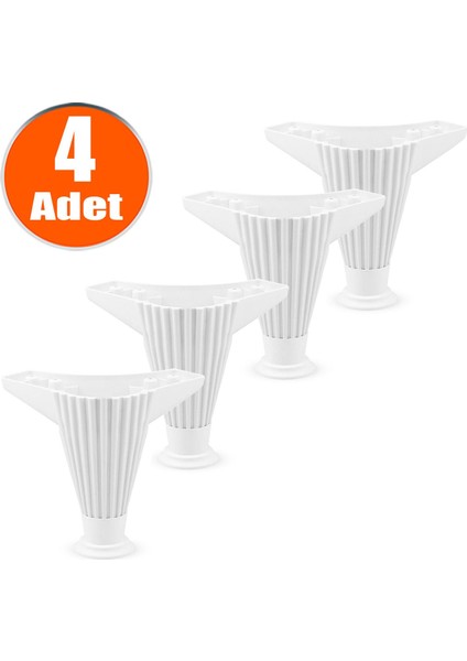 Mobilya Kanepe Koltuk Ünite Puf Ayağı 12 Cm Beyaz Baza Ayakları 4 Adet