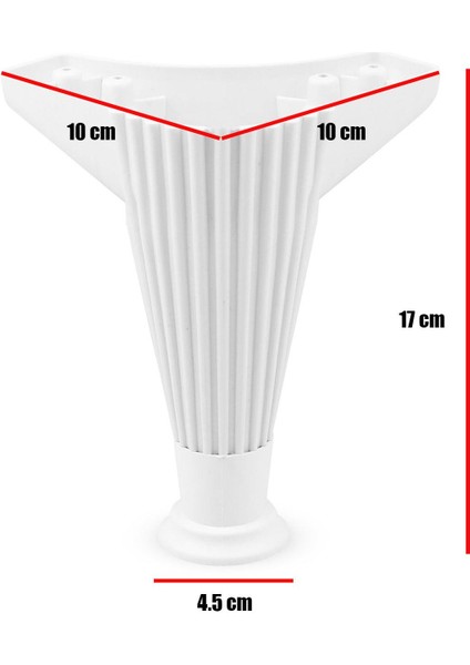 Mobilya Kanepe Koltuk Tv Ünite Konsol Puf Ayağı 17 Cm Beyaz Baza Ayakları