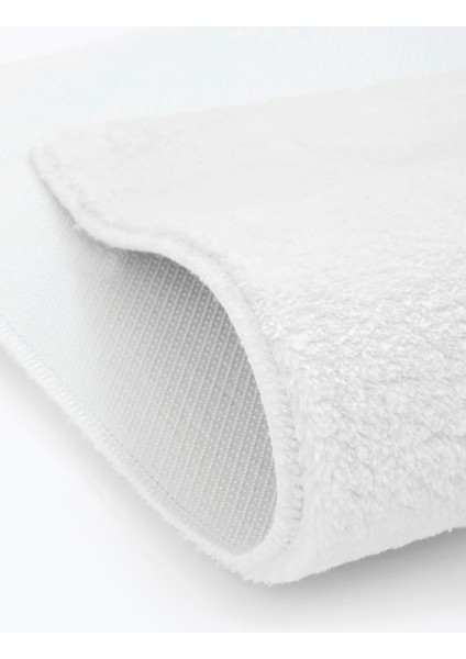 Dijidekor Beyaz Post Dokuma Halı Peluş Yumuşacık Kaymaz Antibakteriyel 100X50