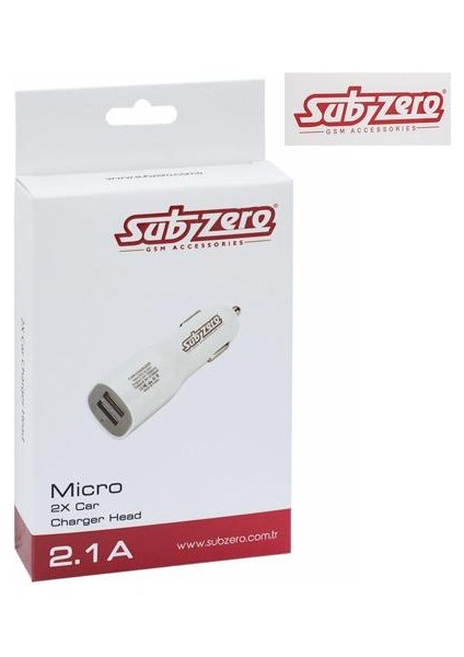 Telefon Araç Başlık 2.1A Çift USB A1428 Subzero
