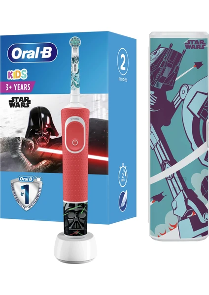 D100 Vitality Star Wars Özel Seri Çocuklar İçin Ekstra Yumuşak Şarj Edilebilir Diş Fırçası + Seyahat Kabı Hediyeli