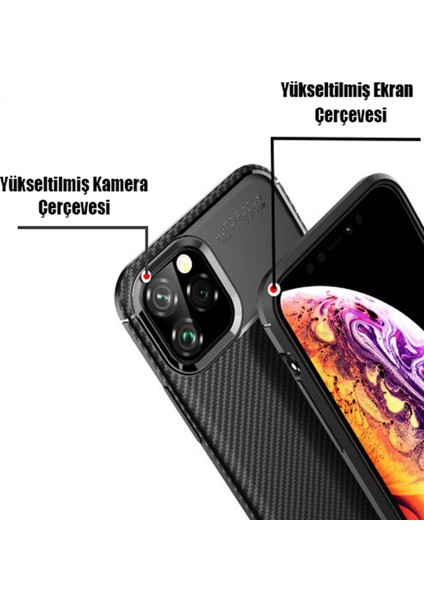 Caseworld Xiaomi Redmi 10 Kılıf Karbon Tasarımlı Kapak - Kahverengi