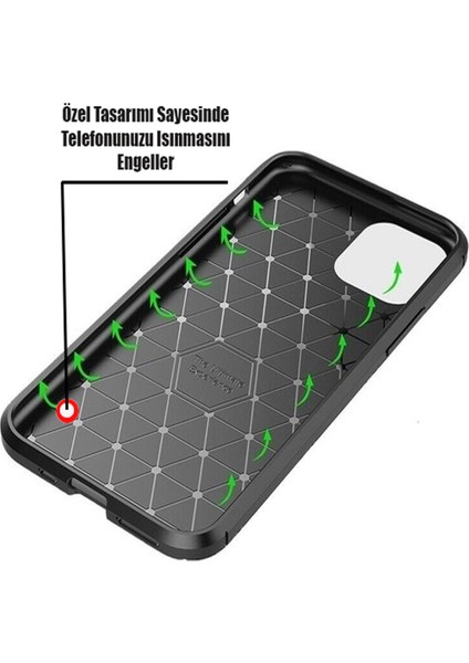 Caseworld Xiaomi Redmi 10 Kılıf Karbon Tasarımlı Kapak - Kahverengi