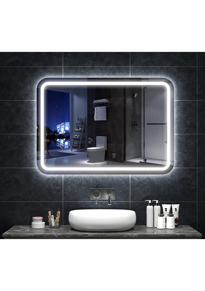 Global Led Mirror 60 x 80 cm Ledli Ayna Dresuar Hol Koridor Duvar Salon Banyo Wc Ofis Çocuk Yatak Odası Boy