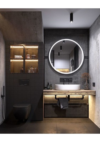 70 cm Ledli Ayna Dresuar Hol Koridor Duvar Salon Banyo Wc Ofis Çocuk Yatak Odası Boy