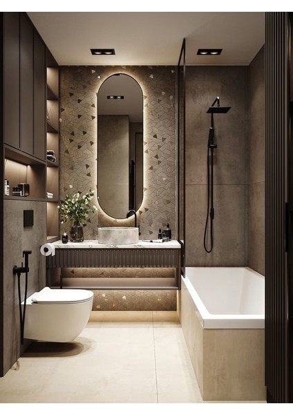 50 x 120 cm Ledli Ayna Dresuar Hol Koridor Duvar Salon Banyo Wc Ofis Çocuk Yatak Odası Boy