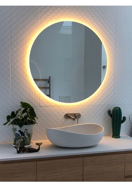 Global Led Mirror 60 cm Gün Işığı Ledli Ayna Dresuar Hol Koridor Duvar Salon Banyo Wc Ofis Çocuk Yatak Odası Boy