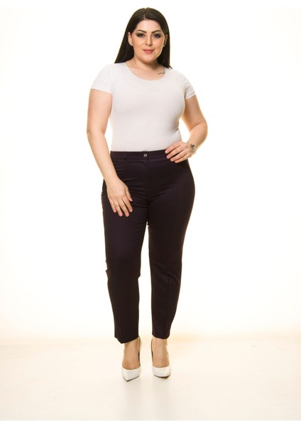 Mor Kumaş Büyük Beden Pantolon L1-1688 modelleri