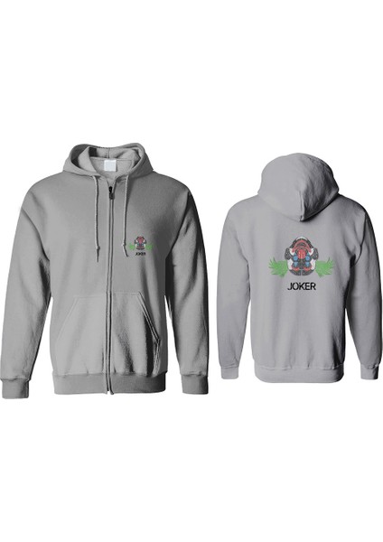 Joker Fermuarlı Kapşonlu Sweatshirt BLL1042