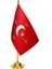 Masaüstü Ittihat ve Terakki Bayrağı + Pirinç Direk Masa Bayrak Seti 1