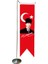Masa Üstü Kırlangıç Atatürklü Masa Bayrağı + Krom L Direk Masa Bayrak Seti 1