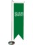 Masaüstü Kırlangıç Yeşil Kelimei Tevhid Bayrağı + Krom L Direk Masa Bayrak Seti 1