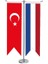Masaüstü Kırlangıç Fransa + Türk Bayrağı + Krom T Direk Masa Bayrak Seti 1