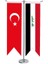 Masaüstü Kırlangıç Irak + Türk Bayrağı + Krom T Direk Masa Bayrak Seti 1