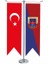Masaüstü Kırlangıç Jandarma + Türk Bayrağı + Krom T Direk Masa Bayrak Seti 1