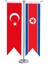 Masaüstü Kırlangıç Kuzey Kore + Türk Bayrağı + Krom T Direk Masa Bayrak Seti 1