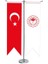 Masaüstü Kırlangıç Tarım Bakanlığı + Türk Bayrağı + Krom T Direk Masa Bayrak Seti 1