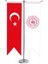 Masaüstü Kırlangıç Gençlik ve Spor Bakanlığı + Türk Bayrağı + Krom T Direk Masa Bayrak Seti 1