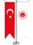 Masaüstü Kırlangıç Adalet Bakanlığı + Türk Bayrağı + Krom T Direk Masa Bayrak Seti 1