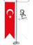 Masaüstü Kırlangıç Atatürk Imzalı Masa + Türk Bayrağı + Krom T Direk Masa Bayrak Seti 1