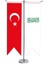 Masaüstü Kırlangıç Beyaz Osmanlı Arması + Türk Bayrağı + Krom T Direk Masa Bayrak Seti 1