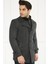 PLT8402 Dewberry Erkek Palto-Desenli Antrasit 4