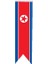 Masa Üstü Kırlangıç Kuzey Kore Bayrağı - 8 x 30 cm Çift Taraflı Saten Kumaş 1