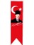 Masa Üstü Kırlangıç Atatürklü Bayrağı - 8 x 30 cm Çift Taraflı Saten Kumaş 1
