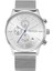 1611 Küçük Üç Pin Aydınlık Chronograph Takvim Kuvars Izle Erkekler Için (Gümüş ve Beyaz) 1