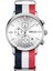 1611 Küçük Üç Pin Aydınlık Chronograph Takvim Kuvars Izle Erkekler Için (Mavi Beyaz Kırmızı Çelik Beyaz) 1