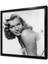 Siyah Beyaz Marilyn Monroe Çerçeveli Cam Tablo 1