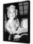 Siyah Beyaz Marilyn Monroe Çerçeveli Cam Tablo 1