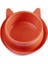 Plastik Kedi Kulaklı Mama ve Su Kabı 400 ml Turuncu 1