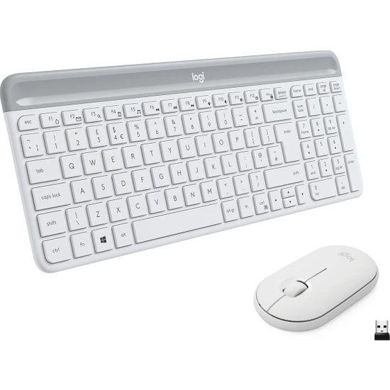 Logitech MK470 Kablosuz İnce Türkçe Klavye Mouse Seti - Beyaz