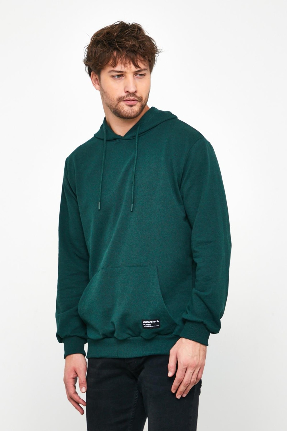 Mmetalic Siyah Erkek Kapüşonlu Kanguru Cepli Sweatshirt görsel 3